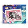Ravensburger - CreArt Kids 8x12 cm - Art Number - Adorabili gattini - Kit per dipingere con i numeri - A partire dai 7 anni - 25577