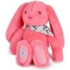 Doudou et Compagnie - Doudou Coniglio Fileurette Corallo 25 cm - Piccolo Doudou Bambino con Bandana Fiorito - Regalo per Nascita per Bambina e Ragazzo, Compagno di Coccole e risveglio - Lavabile in