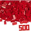 Simba Blox 104118922 - Set di 8 mattoncini Rossi per Costruzioni, 500 Pezzi