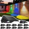 Delaiglow Lampada Solare da Esterno Sopra e Sotto Set da 12 Luci Solari da Esterno Bianco Caldo e RGB Faretti Solari a LED da Esterno 1000mAh Applique Impermeabile IP67 Per Parete Giardino Terrazzo