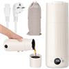 PAHTTO Bollitore da viaggio elettrico da 600 ml, bollitore portatile in acciaio inossidabile, ebollizione rapida e regolazione della temperatura, piccolo thermos per la preparazione di caffè e tè