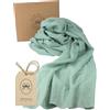 100%MOSEL 100% Mosel Runner da tavola in mussola, Verde Eucalipto (48 cm x 5 m)