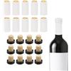 sourcing map 100 capsule termorestringenti in PVC con 12 tappi in sughero a forma di T per bottiglie di vino, tappi termorestringenti per bottiglie di vino, cantine, casa, 30 x 60 mm, bianco