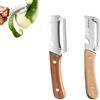 THERTHW Pelapatate Multifunzione, Pela Verdure Multifunzione, Coltello per Verdure Julienne, Sbucciatore, Apribottiglie, Lama in Acciaio Inox, Impugnatura Ergonomica in Legno (Mescolare 2 pezzi)