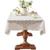 Minhe Tovaglia rettangolare in pizzo con elegante bordo in pizzo e motivo vintage per cene formali e informali (135 x 220 cm)