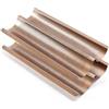 Ponixa Teglia da forno antiaderente per baguette francesi, perforata, in acciaio al carbonio (2 Baguettes set of 2)
