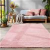 SIMPEX Tappeto Shaggy a Pelo Lungo 240x340 cm Rosa, tappeto extra grande per ambienti spaziosi, design moderno tinta unita, ideale per soggiorno e camera