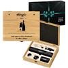 Maverton Cavatappi Elettrico per Vino + Apribottiglie Birra - Set da 6 Pezzi - Personalizzazione con Stampa - Scatola in Legno di Bambù - dimensioni 27x22x7 cm - per Lui - Età