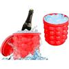 Generico Stampo Secchiello in Silicone Forma Ghiaccio, Vassoio per 32 Cubetti di Ghiaccio, Stampi Ghiacciaio, Frigo Caldo Estate Ghiacciaia, Ice Cube Cubo, Bibita Apertivo Amaro Cocktail, Diametro 12 Cm.