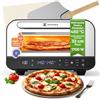 Azmsary Forno per pizza elettrico - 6 programmi, 1700 W, temperatura massima 450 °C, ideale per pizze da 32 cm - 5 in 1: pizza, grill, mantenimento caldo, cottura e pasticceria