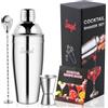 Sosayet Shaker Cocktail 750 mL, 3 Pezzi Kit Barman con Dosatore Cocktail 15/30 ml, Pestello Cocktail, Set Cocktail Professionale Regalo Uomo per Casa, Bar, Feste