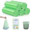 Carehabi Sacchetti per la spazzatura biologici da 20 l, 100 pezzi, resistenti agli strappi e impermeabili, biodegradabili, per cucina, ufficio, soggiorno (larghezza 50 x altezza 63 cm, verde)