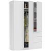 Habitdesign GLORIA Armoire de chambre style contemporain mélaminée blanc - L 135 cm