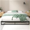Zinus Trisha - Letto 160 x 200 cm, altezza del telaio del letto 18 cm, struttura del letto in metallo con supporto per doghe in legno, colore: nero