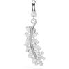 Swarovski Vienna Charm, Tagli Misti, Piuma, Bianco, Placcato Rodio