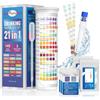 Pawfly Kit Test Acqua Potabile 21 in 1, 125 Strisce per Acqua di Rubinetto Pozzo Piscina Acquario Spa - Test qualità Acqua per PH Durezza Cloro Piombo Ferro Rame Nitrati Fluoro e Altri