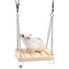 Meow&Woof Altalena in legno per criceti, altalena con catena regolabile per topo, cincillà, ratto, gerbillo e criceto nano, amaca da appendere al letto, accessorio per esercizi