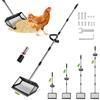 SUPAWAY Pala per pollina 25,5 cm Paletta per letame di pollo 4 in 1 Setaccio in metallo regolabile con impugnatura ergonomica, lunghezza 89-190cm, utensile per pulizia del pollaio,separa feci,lettiera