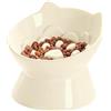 Generico Rialzata Per Gatti - Pro | Anti-Ingozzamento In Ceramica Da 15x15x13 Cm | Portaciotole Alto Ergonomico Antivomito Per Alimentazione Lenta Gatto E Cuccioli Da Interno Hardware