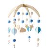 Youuys Giostrina in Legno per Culla Neonato con Palline di Feltro, Stelle Mobile, Campanelli Eolici, Decorazioni per Cameretta, Regalo 0+ Mesi (Blu)