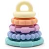 Jellystone Designs, Gioco Impilabile e Massaggiagengive, Gioco Sensoriale Multiuso per Bambini, Aiuta lo Sviluppo Sensoriale e Cognitivo, in Silicone Alimentare, Pastello, 9,5x8,8x8,8 cm