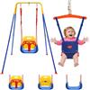 ISOISL Altalena per bambini 4 in 1, con telaio - Altalena per bambini, con cintura di sicurezza, pieghevole e 4 sacchi di sabbia, per interni ed esterni, facile da montare