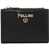 Pollini Mini portafoglio con bottoncino e zip linea Silver in tinta unita Nero Taglia Unica Nero