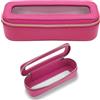 SMELEYOU Borsa per pennelli da trucco Borsa da viaggio trasparente per articoli da toilette Custodia cosmetica in pelle PU impermeabile per artisti e appassionati per donne (Rosa)