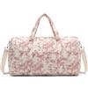 Starnearby Borsa da Viaggio Trapuntata Donna, Borsa per Maternità per la Mamma, Borsone da Weekend Donna Motivo Floreale, Bagaglio a Mano per Parto Ospedale, Palestra (Rosa a)