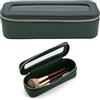 SMELEYOU Borsa per pennelli da trucco Borsa da viaggio trasparente per articoli da toilette Custodia cosmetica in pelle PU impermeabile per artisti e appassionati per donne (Verde)