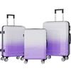 Holtrae Set di 3 valigie con bilancia per bagagli, guscio rigido in ABS, 4 ruote 360°, lucchetto a combinazione, manico telescopico, protezione degli angoli, borsa a rete separata, set bagagli