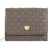 DuDu Portafoglio Donna in Pelle Intrecciata - Portafogli Compatto con Portamonete a Cerniera Zip, Porta Banconote Porta Carte Elegante (Taupe)