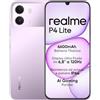 realme P4 Lite 4G - Telefono cellulare 4 GB + 64 GB di memoria, schermo LCD HD da 6,8 pollici 120 Hz, batteria al titanio a lunga durata da 6600 mAh, ricarica con cavo da 15 W, ricarica posteriore da