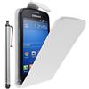 ebestStar - Cover Compatibile con Samsung Galaxy Trend 2 Lite SM-G318H, Galaxy V Plus Custodia Protezione Pelle PU Risvolto Verticale + Penna, Bianco