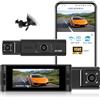 CAMECHO Dashcam da 3,16 per auto, anteriore e interno, 1080P Full HD, doppio obiettivo regolabile, dashcam per auto, rilevamento del movimento, grandangolo di 150°, registrazione loop APP/WiFi