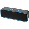 Namvo Altoparlante portatile, altoparlante wireless 5.0 con basso stereo 3D Hi-Fi, batteria integrata da 1200 mAh, supporta scheda TF e AUX, per casa, esterno e auto (blu)