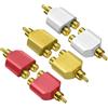 MEIRIYFA Adattatore RCA Y splitter maschio placcato oro RCA Y splitter adattatore 2 femmina a 1 spina per audio video AV TV cavo Convert Plug and Play (6 PCS)
