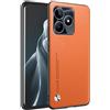 HONLEN Custodia per Realme C53 / Realme C51 / Realme Note 50 (6.74 Inches) Cover per Telefono Aziendale con Retro in Pelle, Arancia