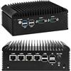 CWWK Mini PC N150 Firewall Appliance, 4 x i226-V 2.5GbE LAN, 2x RS232 COM, Micro OPNsense Box, Fanless Industrial Embedded Mini Computer, 16GB DDR4 RAM 256GB M.2 SSD, SIM, AES-NI