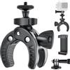 UTEBIT Supporto Telefono Bicicletta e Motocicletta per GoPro, 360° Regolabile Supporto Telefono Manubrio per GoPro Morsetto Treppiede per Action Camera e Smartphone