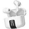 Genérico Cuffie wireless MP48 Pro Bluetooth 5.3, cancellazione del rumore ENC, display LED con livello di batteria, durata 100H, controllo touch. (Bianco)