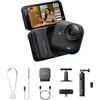 Insta360 GO Ultra Pack Smart Nero Notte- Mini action cam 4K, vlog camera, fotocamera POV a mani libere, sensore 1/1,28″, pockect cam 53 g, FOV 156°, autonomia 200 min, indossabile per sport, vlog