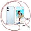 ISOI Cover con Cordino per Xiaomi Poco X8 Pro MAX, Custodia Trasparente con Collana Tracolla Laccio Collo Ultra Sottile Morbido TPU Silicone Antiurto AntiGraffio Case, Rosa