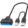 EXQIOUR Cavo adattatore da USB 3.0 a Serialed ATA con protezioni da sovracorrente per hard disk desktop da 2,5/3,5 pollici, linea di trasferimento dati ad alta velocità