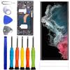 ERYNK Display OLED per Samsung Galaxy S22 Ultra[con cornice] [con impronte digitali] [6,8 pollici] display LCD Touch Screen Digitizer con set di attrezzi