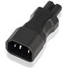 YAODHAOD Adattatore per cavo di alimentazione IEC320 C14 a C7, C14 da maschio a 3 poli a C7 femmina a 2 poli, AC 10A 250V (IEC 320 C14 a C7)