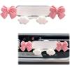 AGLOO Adorabile supporto per telefono da auto, design con fiocco rosa, supporto universale per bocchetta dell'aria dell'auto, per tutti gli smartphone, accessori per auto Kawaii per donne e ragazze