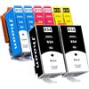 Jhaan Set di 5 cartucce d'inchiostro 934XL 935XL | Compatibile con HP Officejet Pro 6230 6830 6820 6800 6815 (nero, ciano, magenta, giallo)