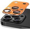 Diruite Pellicola Obiettivo Fotocamera per iPhone 14 Pro Max/15 Pro Max/16 Pro Max Lens Protector,Design Unico HD Vetro Temperato Antigraffi Protector Camara,Arancione Cosmico