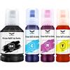 ULTRICS Set di 4 cartucce di inchiostro ricaricabili universali da 100 ml, per sistema CISS, compatibile con Epson, Canon, Brother, Dell, HP, Lexmark, Kodak, Samsung, Xerox, multicolore